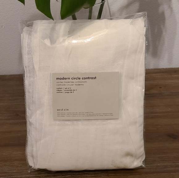 West Elm Contrast Circle Curtains (Set of 2 Panels) - Picture 3 of 7